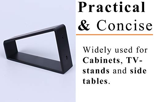 Osring 6 Inch Trapezoid Furniture Legs, Black Metal Coffee Table Feet 4pcs - color: Black, size: 6 Inch