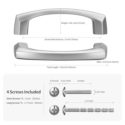 Lardmon 10 Pack 3 Inch(76mm) Hole Center Brushed Satin Nickel Modern Cabinet Pulls Solid Kitchen Cabinet Handles Hardware Bathroom Vanity Pulls Timeless Drawer Pulls Handles for Dresser - color: Brushed Satin Nickel, size: 3 Inch Hole Center, style: 10 Pa