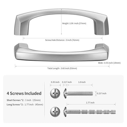 Lardmon 10 Pack 3 Inch(76mm) Hole Center Brushed Satin Nickel Modern Cabinet Pulls Solid Kitchen Cabinet Handles Hardware Bathroom Vanity Pulls Timeless Drawer Pulls Handles for Dresser - color: Brushed Satin Nickel, size: 3 Inch Hole Center, style: 10 Pa