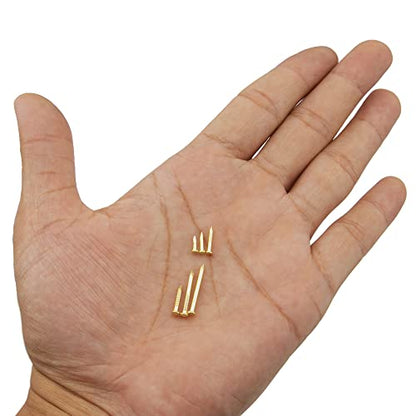 1200Pcs Small Tiny Nails Carbon Steel Brass Plated for Wooden DIY Micro Mini Nails M1.2/1.5 Assortment Kit 6 Sizes
