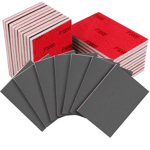 20PCS 3 x 4 Inch 3000 Grit Sanding Sponge, Ultra Fine Sanding Sponges Pads, Soft Foam Hand Sanding Block Dry Wet Sandpaper Blocks for Model Drywall Metal Wood Furniture Polishing - style: 3000 Grit 20PCS