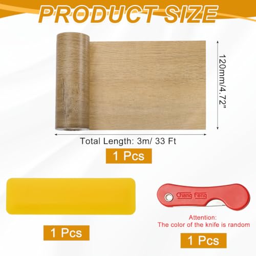 uxcell Wood Grain Repair Tape,4.7" x33ft Grain Repair Patch,Phoebe - color: Phoebe, size: 4.7 Inch x 33 ft
