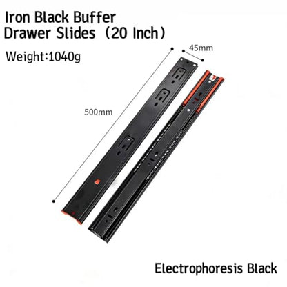 Soft Close Drawer Slides 20 Inch 1 Pair Heavy Duty