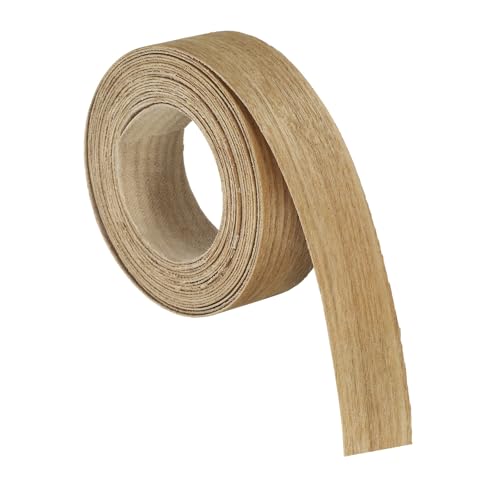 uxcell 1 Inch x 13ft Wood Veneer Edge Banding, Pre-Glued Flexible Ash Edging Strips, Iron on with Hot Melt Adhesive Wood Tape for Cabinet Repair and Furniture Restoration - size: 1 Inch x 13ft