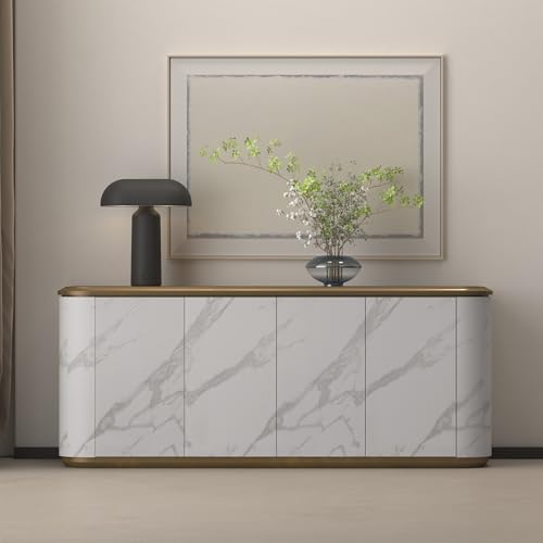 Large Marble Contact Paper White Peel and Stick Wallpaper 48"x354" - color: White and Silver, size: 48" x 354"