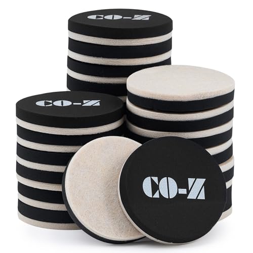 CO-Z 24pcs Felt Furniture Sliders for Hardwood Floors, 2 1/2 in Reusable Furniture Pads, Heavy Furniture Movers Sliders for Hard Surfaces, Thick Moving Pads Floor Protectors for Vinyl Tile Floors - size: 2 1/2" Round-24 Pack, Felt