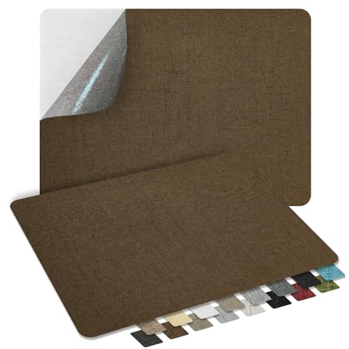 2Pcs Self-Adhesive Linen Fabric Patches, Quick Repair for Sofas, Tents, Car Seats/8" x 13", Dark Coffee Color - color: Dark Coffee Color