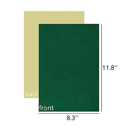 YaoHui 3-Pack Self-Adhesive Felt Sheets, Peel & Stick, A4 Size (8.3" x 11.8", Green) - color: Green