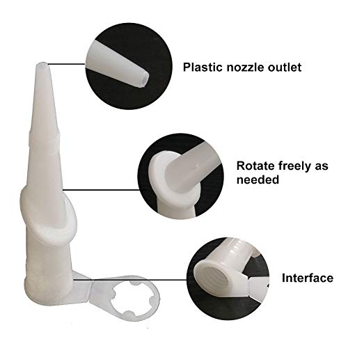 10-Pack Caulk Nozzles - Brostown Universal 360 Degree Rotating Bent Cartridge Sealant Nozzle Plastic Caulking Glue Head