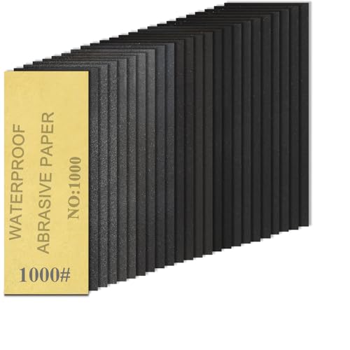 20PCS Sand Paper 1000 Grit Sandpaper Sheets, 9 x 3.6 Inch Wet Dry Sandpaper Sheets, Sand Paper for Metal, Wood Furniture, Automotive and Crafts - color: P-1000 Grit 20pcs