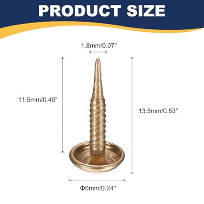 uxcell 50Pcs Upholstery Nails, 6x13.5mm Upholstery Tacks Furniture Tacks - color: Light Gold, size: 6x13.5mm