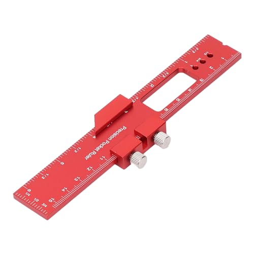 6 Inch Woodworking Ruler Adjustable Sliding Stop Aluminum Alloy Pocket Ruler for Marking Locating Measuring