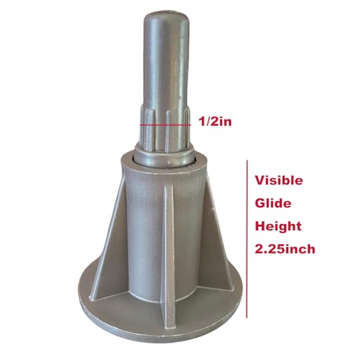 6PCS Steel Stem Plastic Bed Frame Feet to Replace Wheels. Sturdy and Protect Floor. Replacement Bed Feet with Plastic Inserts