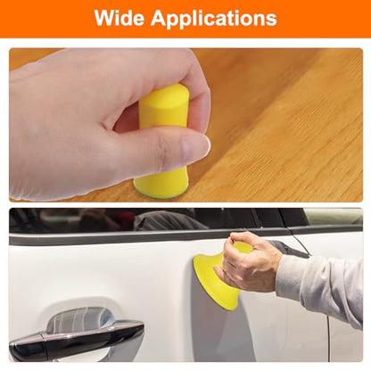 HARFINGTON 3pcs 1-Inch Hand Sanding Blocks Round for 1" Hook and Loop Discs Sandpapers for Wood Metal Mirror Car Polishing