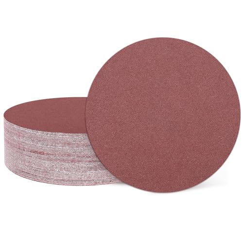 HARFINGTON 15 Pcs 8 Inch Sanding Discs 180 Grit Red Aluminum Oxide - size: 8 Inch(180 Grit)
