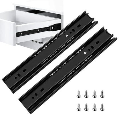 10 Inch Drawer Slide, YAOBVIS 1 Pair Heavy Duty Full Extension Ball Bearing Drawer Runners, Smooth Side Mount Cabinet Rails for Kitchen, Bathroom, Garage and Tool Cabinets - size: 10 Inch