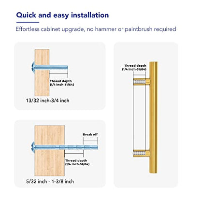 Ravinte Hardware Gold Cabinet Handles Drawer Pulls 3.75 Inch CC 25 Pack - color: Gold T-Shaped, size: 3-3/4" Hole Center