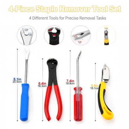 4 Pcs Upholstery Staple Remover Tool Set, Tack Puller Nail Puller Plier - color: 4pcs