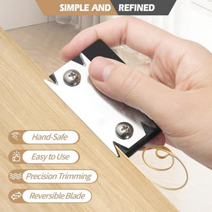 Mini Edge Banding Trimmer for Woodworking – Upgraded Stainless Steel Edge Banding Cutter Tool for Veneer, PVC, ABS, Melamine & Wood – Durable Planer for Deburing, Chamfering, Trimming