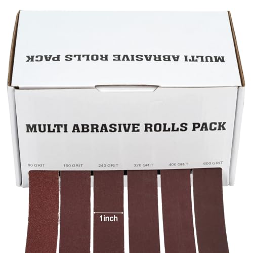 Emery Cloth Roll, 6 Grits 6 Meters Abrasive Sandpaper Roll - size: 6Rolls 20FT