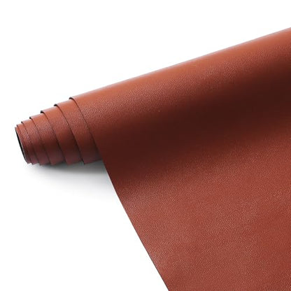 KUUP Smooth PU Faux Leather Fabric Sheets, 54" x 12", 0.8mm Thick - color: Brown, size: 12 IN