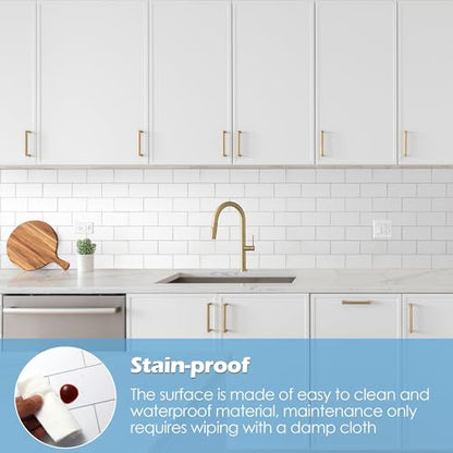 2026 New Upgrade Peel and Stick Backsplash Tile, Peel and Stick 11.34" X 11.57" Wall Tile for Kitchen, Bathroom, Fireplace, Laundry (Pure White, 10 Packs) - color: Pure White