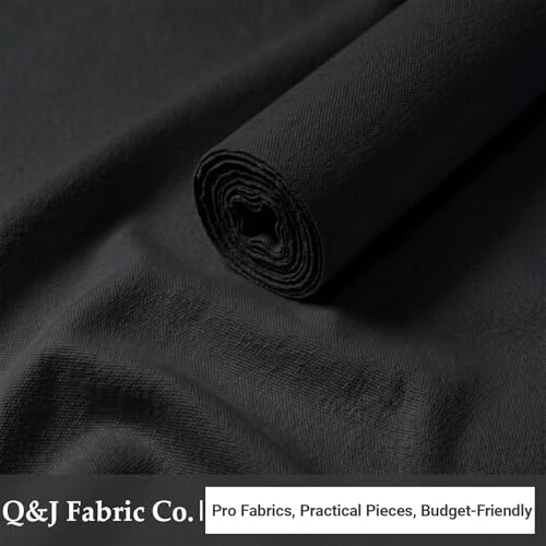 Black Poly Cotton Water Resistant Canvas Fabric, 5 Yards, 59 Inch Wide - color: Black, Water Resistant, size: 5 Yards