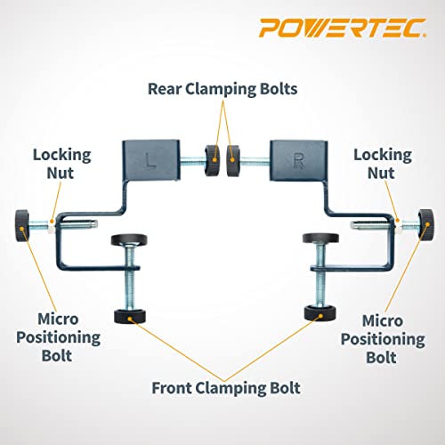 POWERTEC Drawer Front Installation Clamps, Adjustable Cabinet Face Clamp Set, Quick Mounting & Alignment Tool for Woodworking, 2 Pack - 71181 - style: Cabinet Installation Clamps
