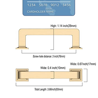 9BUILD 10 Pack 3 Inch Brushed Brass Cabinet Pulls,Kitchen Hardware - color: Brushed Brass, size: 3"/76MM Hole Center