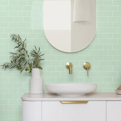 STICKGOO Subway Tile Peel and Stick Backsplash, Thicker Design 12" x 12" Stick on Backsplash Tiles for Kitchen, Bathroom, Wall Tile (10 Sheets, Light Green) - color: Light Green