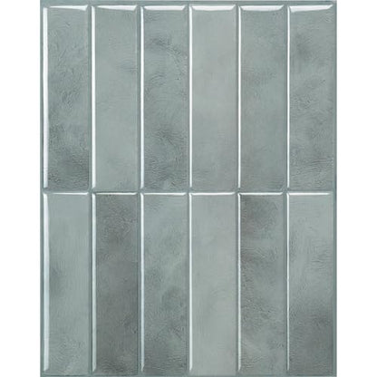 Smart Tiles Peel and Stick backsplash, Stacked Frost Gray, 11.43"x9" - color: Frost Gray