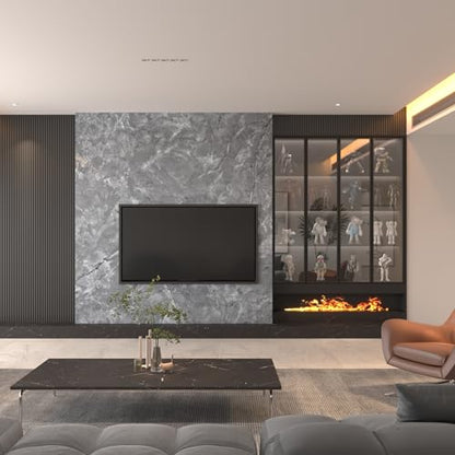 Marble Contact Paper Peel and Stick Countertop Waterproof Wallpaper - color: Gray, size: 16" x 354"