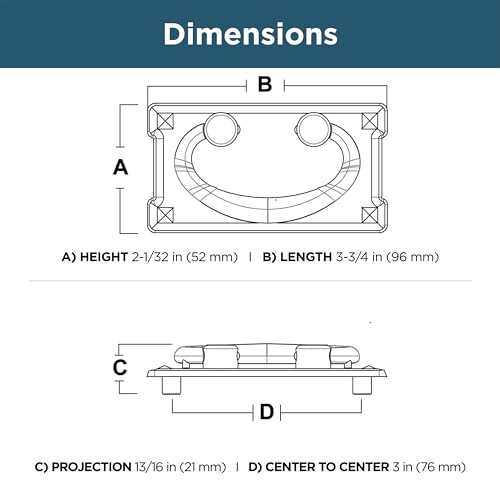 Franklin Brass Mission Cabinet Handles 3" Hole Center Ring Pulls | Matte Black Hardware Kitchen Door, Drawers, Dressers, Furniture P62076-FB-C1 (Pack of 50) - size: 3 Inch Center-to-Center, 50-Pack