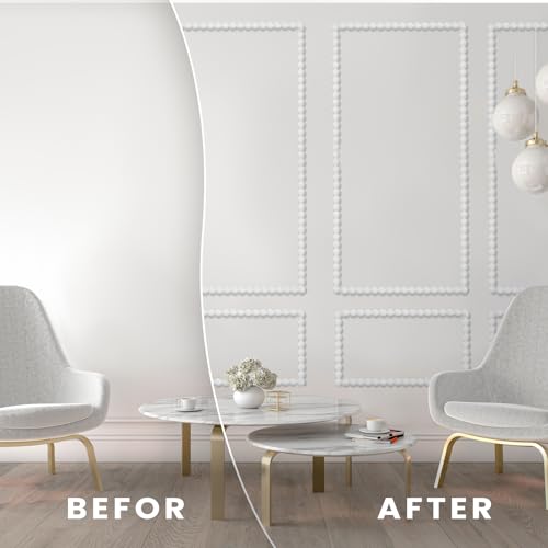 Leinuosen Flexible Bead Molding Trim Peel and Stick White 10ft /20 mm - color: White, size: 10ft /20 mm