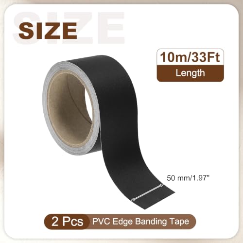 uxcell 2Pcs 2" x 33 ft PVC Edge Banding Tape, Matte Black - color: Matte Black, size: 2" x 33 ft
