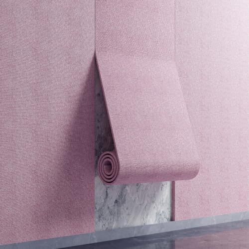 Yutianli 3D Wall Panel Peel and Stick Soundproof Foam Linen Wall Cloth Pink 16.7"x118" Self-Adhesive Decorative Wallpaper Anti-Collision Wall Padding - color: Pink