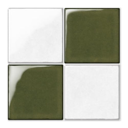 10 Sheets Thicker Design Peel and Stick Backsplash, 3D Self Adhesive Peel and Stick Wall Tile Backsplash for Kitchen, Bathroom, 12"x12", White and Green - color: White and Green