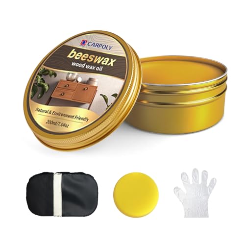 Non-Toxic Wood Wax for Furniture - 100% Natural Chalk Paint Wax for Sealing & Protecting Painted and Raw Wood Surfaces, Wooden Floors & More - Clear Protective Finish, 7 Oz (Includes Tools)