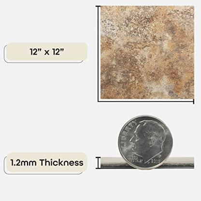 Nexus Self Adhesive 12-Inch Vinyl Floor Tiles, 20 Tiles, 12 x 12 in - color: Granite, style: Marble look
