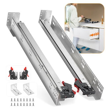 Undermount Soft Close Heavy Duty Drawer Slides 21 Inch, 80LB - color: Soft Close, size: 21 Inch
