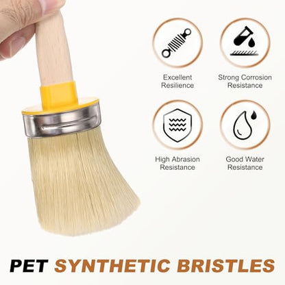 uxcell 3Pcs Wax Paint Brushes 2.3x1.7Inch Chalk Stencil Brush Oval PET - size: 2.3 x 1.7 Inch