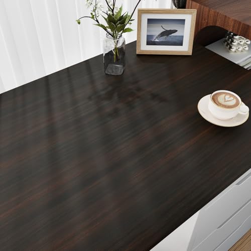 Dark Wood Grain Contact Paper Peel and Stick Brown Wallpaper - color: Brown Walnut