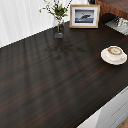 Dark Wood Grain Contact Paper Peel and Stick Brown Wallpaper - color: Brown Walnut