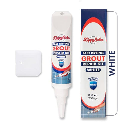 ZippySolve Tile Grout Repair Kit, Refresh Tile, Grout Sealer (8.8oz, White) - color: White