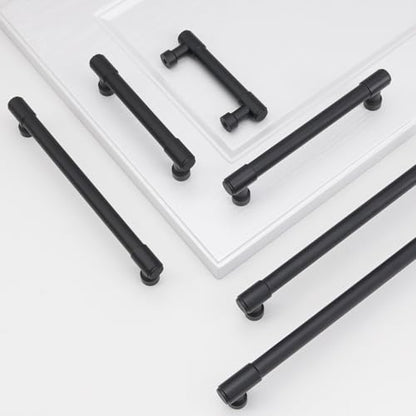 10 Pack 3 Inch(76mm) Kitchen Cabinet Handles Matte Black Cabinet Pulls Drawer Pulls Solid Cabinet Hardware - color: Matte Black, size: 3'' Hole Center(76mm)