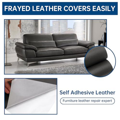 Lifeshoon Leather Repair Patches, Self Adhesive Vinyl for Couches Furniture - color: Dark Grey, size: 3.5X79 inch