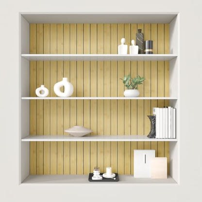 CHIHUT Natural Bamboo Faux Wood Grain Peel and Stick Wood Slat Wall Panels 12"x79" Acoustic Flexible Thick 3D Foam Wood Paneling for Kitchen Island Textured Renter Friendly Wall Covering Panels - color: Natural Bamboo-12"x79"