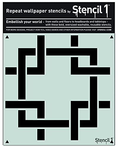 Stencil1 Square Lattice Repeat Pattern Stencil 11" x 11" Wallpaper Wall