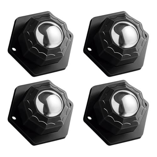 4 Pack Self Adhesive Caster Wheels, Swivel Wheels for Furniture, Load Capacity 30 LBS Per Caster Wheels 1 Inch, Low Profile Paste Universal for Storage Box, Small Appliance Storage Bins (4) - color: Black