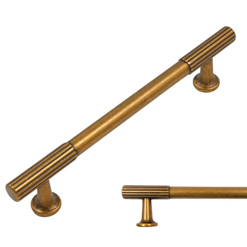 Amerdeco 10 Pack Antique Brass Cabinet Pulls 5" - color: Antique Brass, size: 5"/128MM